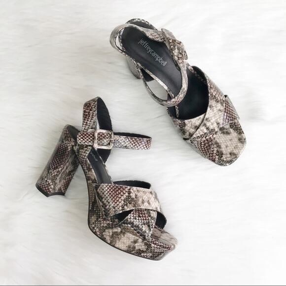 Steve Madden Anna Snake Print Platform Sandals - Picture 3 of 6